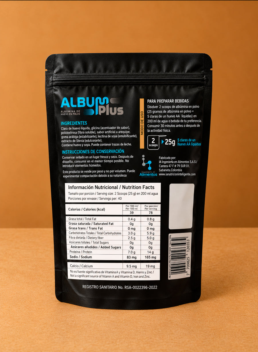AlbumPlus Arequipe 1kg — tabla nutricional